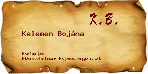 Kelemen Bojána névjegykártya